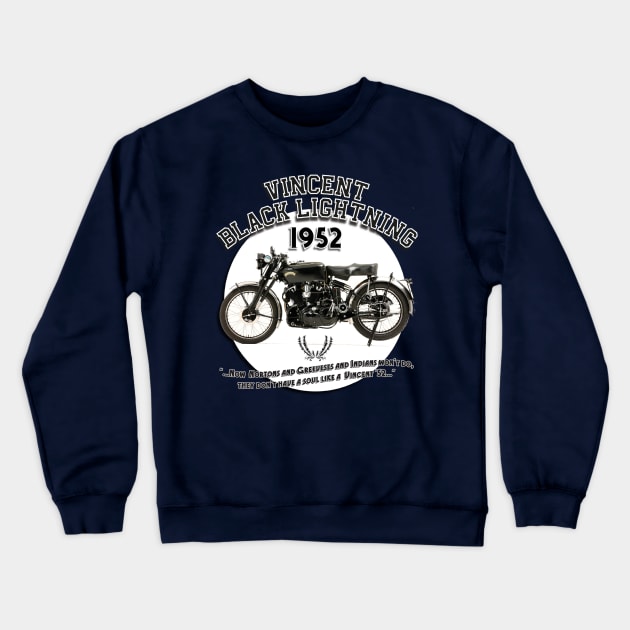 VINCENT BLACK LIGHTNING 1952 Crewneck Sweatshirt by Armadillo Hat